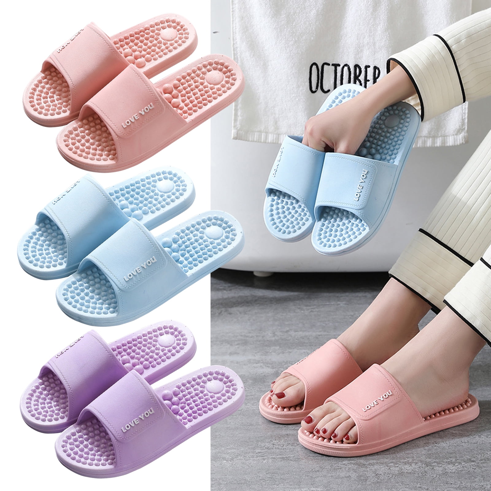 Japanese Anti Slip Massage Slippers🌟 Bathroom Acupressure Sandals, Women's  Fashion, Footwear, Flats on Carousell