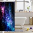 thumbnail image 3 of Manfei Purple Blue Celestial Nebula Shower Curtain 72Wx72L,Sparkling Stars Print Bathroom Curtain, 3 of 5