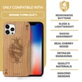 thumbnail image 7 of Case Yard Wooden Case Outside Soft TPU Silicone, Slim Fit Shockproof Wood Protective Phone Cover for Girls Boys Men and Women, Supports Wireless Charging King of Hearts Design case for iPhone-11-Pro, 7 of 7