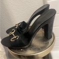 thumbnail image 5 of Gu-cci Black and Gold Heels with Signature Design, 5 of 5