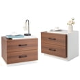 thumbnail image 1 of Gymax 2 Pcs Table de Chevet avec 2 Tiroirs pour Chambre Salon, 1 of 7