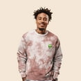 thumbnail image 4 of Dalix Alien Embroidered Fleece Tie Dye Wash Long Sleeve Crewneck Sweatshirt Mens in Tie Dye Copper L Large, 4 of 5