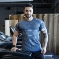 thumbnail image 1 of Camiseta de compresión de secado rápido para hombre, Camiseta corta ajustada para correr, deporte, gimnasio, Fitness, culturismo, entrenamiento, camisetas negras, ropa Tan Jianjun unisex, 1 of 2