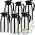 thumbnail image 1 of FillTouch 6 Pcs 68 oz Thermal Coffee Carafe Insulated Stainless Steel Coffee Carafe Double Walled Vacuum Thermal Pot Flask with 6 Brushes for Keeping, 1 of 6