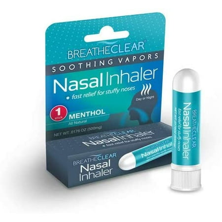 Breathe Clear Nasal Inhaler Stick for Stuffy Nose, Congestion, and Coughing, 1 Stick, Menthol Tube Vicks VapoInhaler, Fast and Soothing Relief for Sleep, Travel, or (Cough Medicine That Works The Best)