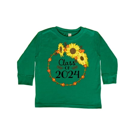 

Inktastic Class of 2024 Sunflower Wreath Gift Toddler Boy or Toddler Girl Long Sleeve T-Shirt