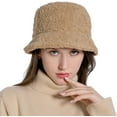 thumbnail image 3 of Muryobao Women Winter Bucket Hat Vintage Cloche Hats Warm Faux Fur Wool Outdoor Fisherman Cap Khaki, 3 of 7