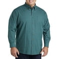 thumbnail image 2 of Easy-Care Small Plaid Sport Shirt Green Navy 3XL, 2 of 5