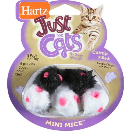 Hartz Just for Cats Mini Mice Cat Toy, Catnip Filled, 5 Ct