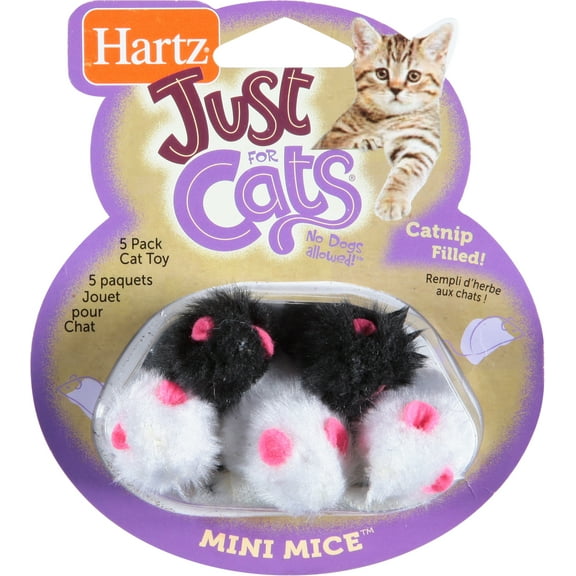 Hartz Just for Cats Mini Mice Cat Toy, Catnip Filled, 5 Ct
