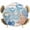 Green, variant on Blue Coastal Jellyfish Round Tablecloth 36-44 Inch Round Fitted Table Cloth with Elastic Edge, Nautical Sea Beach Starfish Coral Waterproof Table Cover Protector for Outdoor Picnic Party Dining
