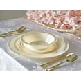 thumbnail image 3 of " OCCASIONS " 60 Plates Pack, Heavyweight Disposable Wedding Party Plastic Plates ( 10.5'' Dinner Plate, Lace Ivory & Gold), 3 of 5