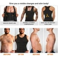 thumbnail image 5 of Molutan Men Compression Shirt for Body Slimming Tank Top Shaper Tight Undershirt Tummy Control Girdle (Black, 4XL), 5 of 8