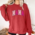 thumbnail image 6 of VBTAPA Mama Sweatshirt for Women 2025 Trendy Casual Long Sleeve Crewneck Pullover Loose Blouse Tops Y2K Streetwear Red XS, 6 of 7