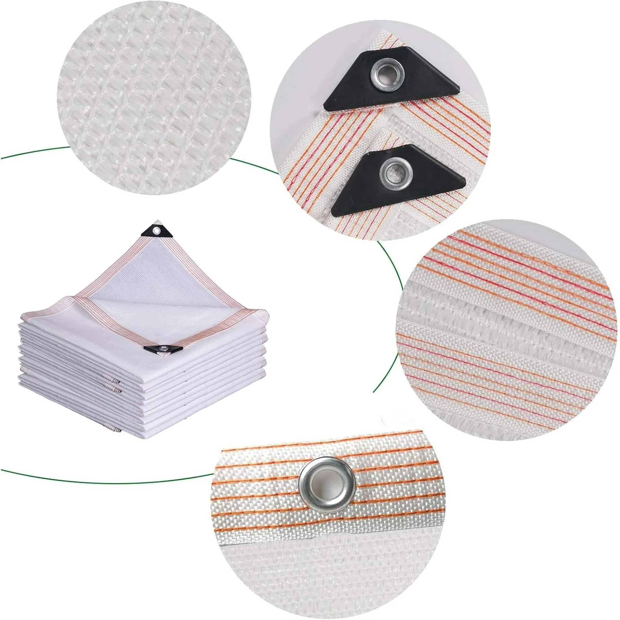 White Shade Cloth Garden Net Greenhouse Plants Outdoor Sun Mesh Screen Cover Patio Balcony Chicken Coops 55% Sunblock