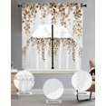 thumbnail image 3 of Brown Eucalyptus Leaves Kitchen Curtains Sets for Windows 3 Piece, Watercolor Summer Botanical Kitchen Curtains and Valances Tier Set 24 Inch Length Swag Curtain for Living Room Cafe Bathroom Bedroom, 3 of 6