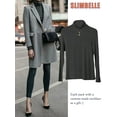 thumbnail image 3 of Women's Long Sleeve Slim Fit Mock Turtleneck Basic T-Shirts Blouse Tops, 3 of 4