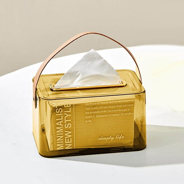 ziyahi Nordic Tissue Cover Tissue Dispenser with Handle for Office Kitchen Gold