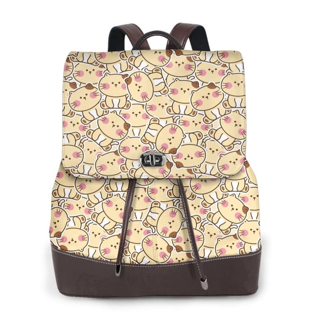 Balery Cute Cats 4 Mochila de Cuero para Mujeres, Gran Capacidad, Bolsa de Viaje Multifuncional, Mochila de Cuero y Bolsa de Hombro para Mujeres