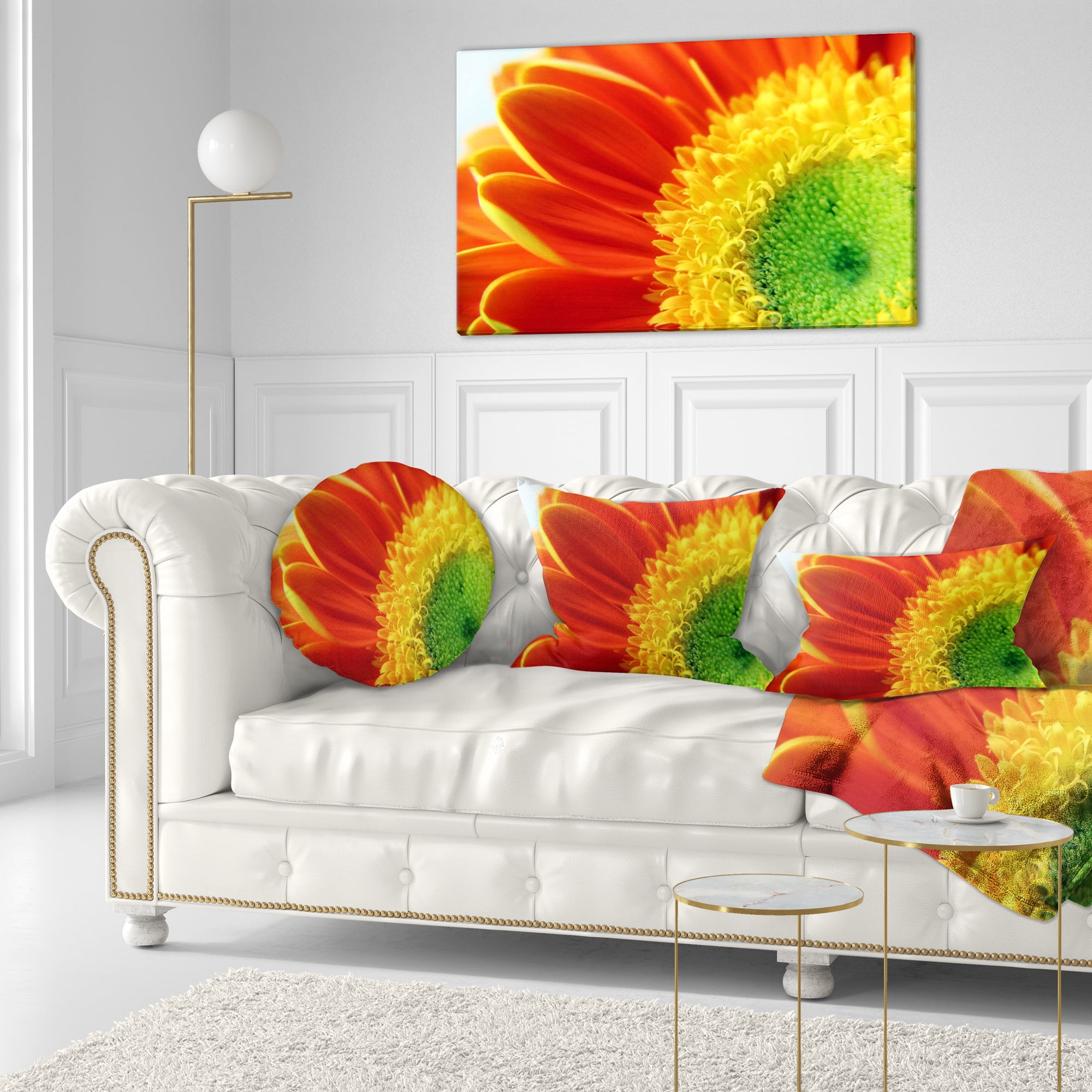 Designart 12" x 20" Floral Polyester Throw Pillow