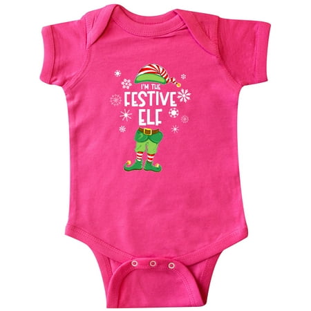 

Inktastic Fun Christmas I m the Festive Elf with Shoes and Hat Gift Baby Boy or Baby Girl Bodysuit