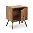 thumbnail image 3 of Dark Brown Mango Wood & Iron - Handmade Chevron Door Storage - Mid - century Modern Home - Beautify Your Space, 3 of 6