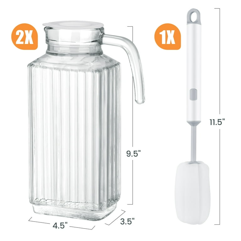 NiHome 57oz Glass Pitcher Set with Lids (2-Pack) photo 6