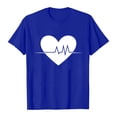 thumbnail image 4 of Arlun Valentine's Day Matching Couple T-Shirts Heartbeat Graphic Crewneck Short Sleeve Tees for Men Women Husband Wife Soft Comfortable Funny Love Printed Casual Tops 2-Blue L, 4 of 4