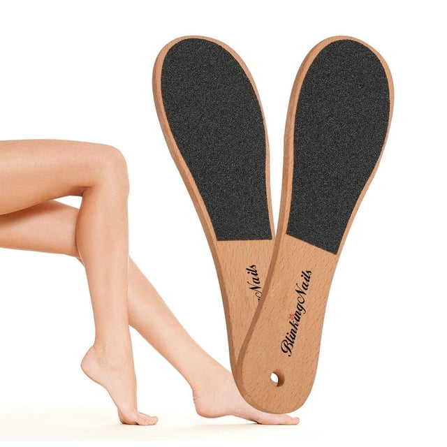 Eliminador de callos para limar los pies, clavos parpadeantes, mango de madera, 2 unidades