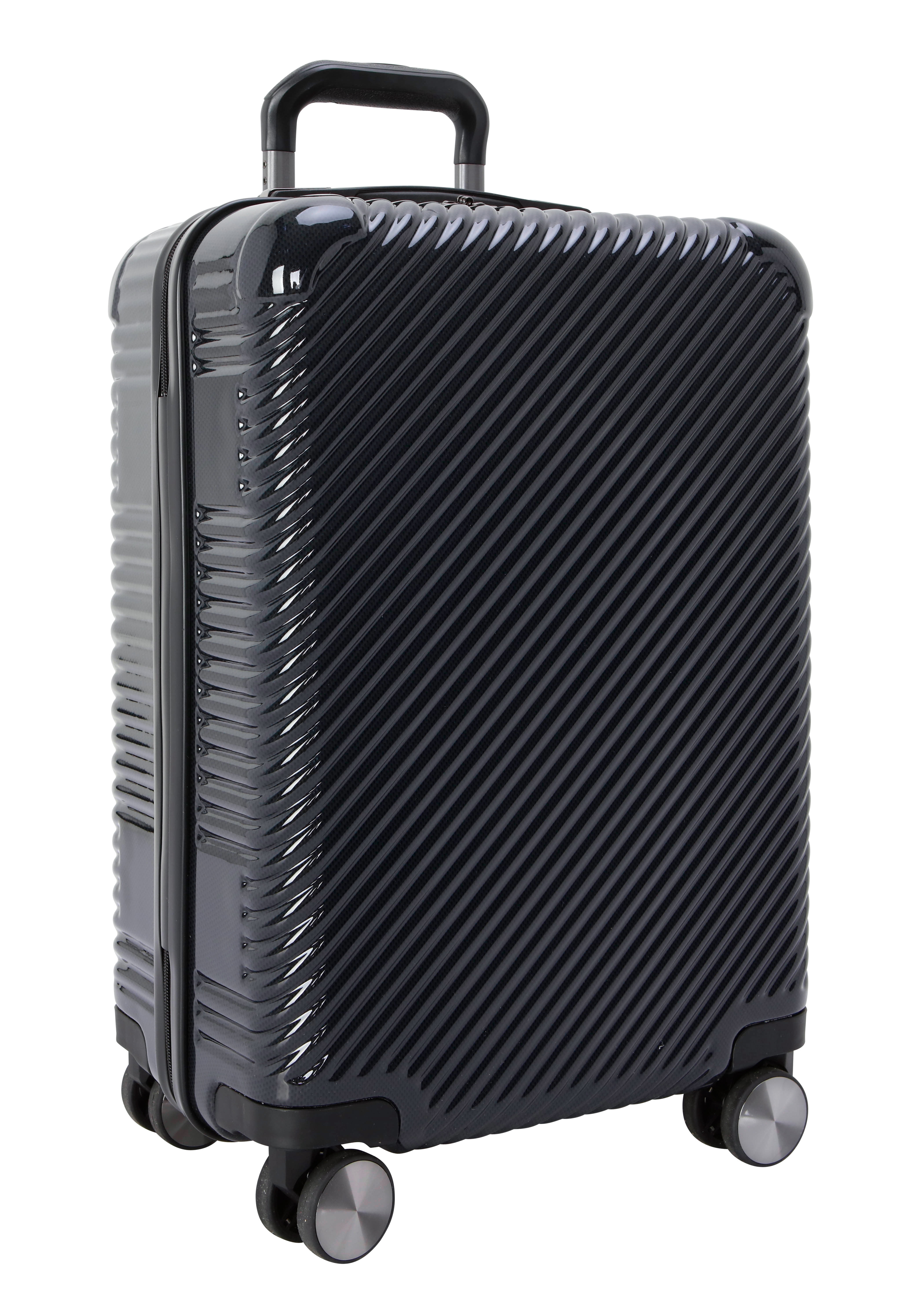 Ecotech Veer 20-inch Hardside Travel ABS Carry-on Luggage, Obsidian Black, All Ages