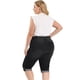 thumbnail image 5 of Women's Plus Size Capri Jeans Ripped Casual Chambray Denim Jean Black 4X, 5 of 7