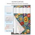 thumbnail image 4 of No Hook Shower Curtain with Snap-in Liner, Boho Colorful Floral Waterproof Fabric Bathroom Curtains, Spring Flower Botanical Sunflowers Plant Bath Curtains & Mesh Top Window 72"x84" Long, 4 of 9