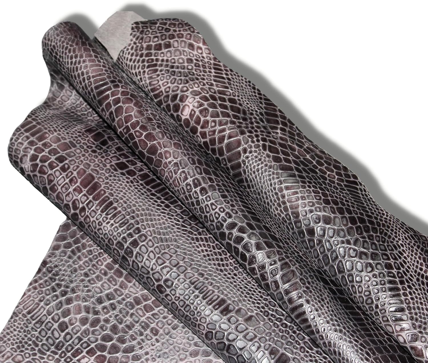 ArtisanCowhides Genuine Reptile Embossed Cowhide Leather for Crafts – Brown 10 Sq ft