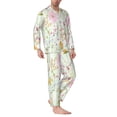 thumbnail image 2 of Sikiie bird and butterfly Print Mens Pajama Set, Soft Warm Long Sleeve Sleepwear, Cozy Button-Down Pjs for Men-XX-Large, 2 of 7