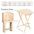 thumbnail image 4 of Set of 4 Foldable TV Tray Table, Solid Wood Construction, Space Saving Side Table for Small Space, Foldable Snack Table, 19" L x 14.5" W x 26" H, 4 of 11