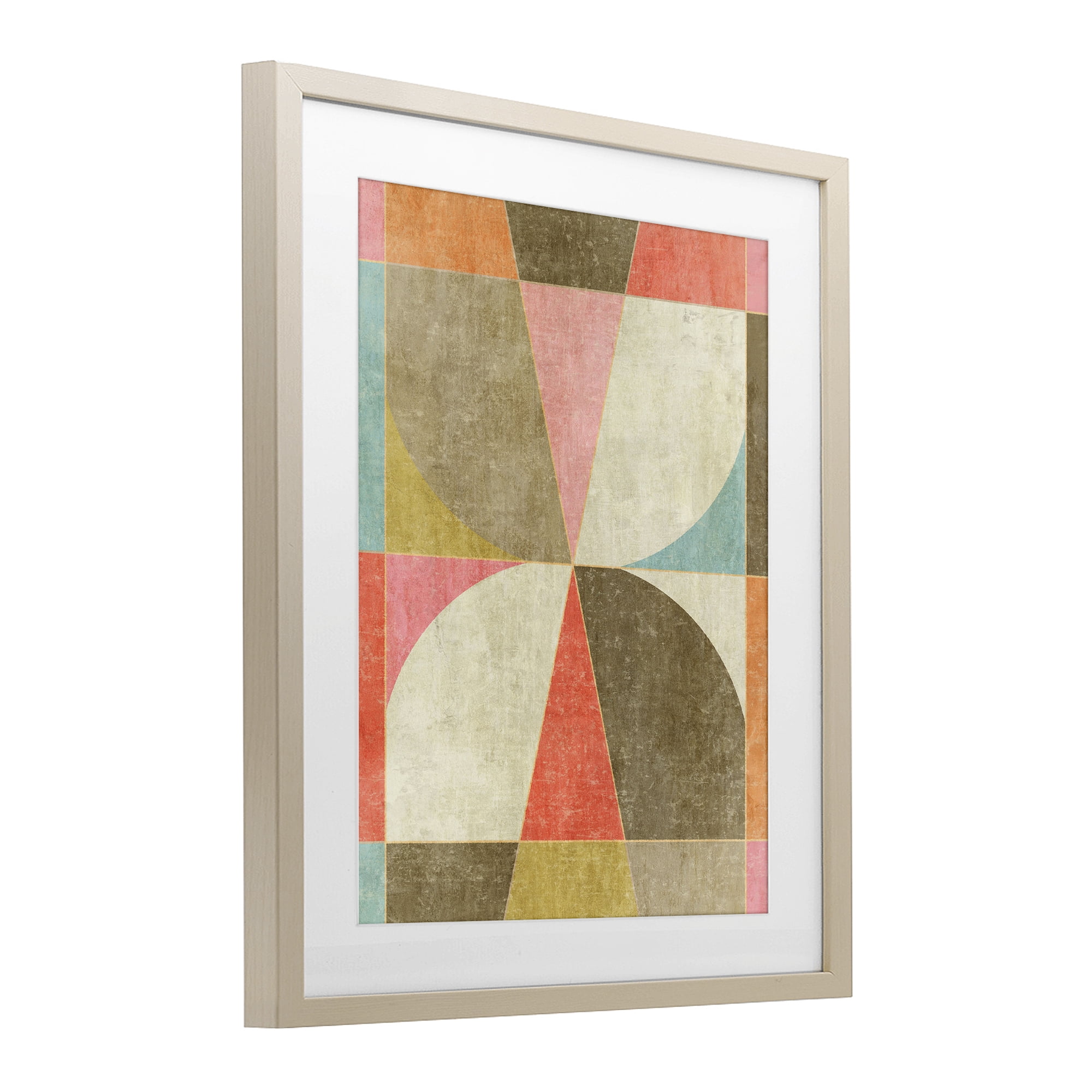 Stupell Industries Pinwheel Symmetric Shapes Birch Framed Print Under Glass, design by Suzanne Nicoll