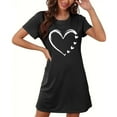thumbnail image 2 of ZZwxWA Nightgown for Woman Night Dress Short Sleeve Heart Printed Sleep Shirt Cute Holiday Sleepwear Soft Ladies Nightwear, 2 of 6