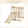 thumbnail image 3 of Costway 8-in-1 Jungle Gym with Slide, Monkey Bar, Swing, Rope Ladder, Resting Platform, Net Natural, 3 of 10