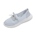 thumbnail image 1 of Zapatillas planas transpirables de malla tejida para mujer, zapatos casuales antideslizantes de moda para caminar, mocasines cómodos de suela suave sin cordones, zapatillas de tenis, 1 of 5