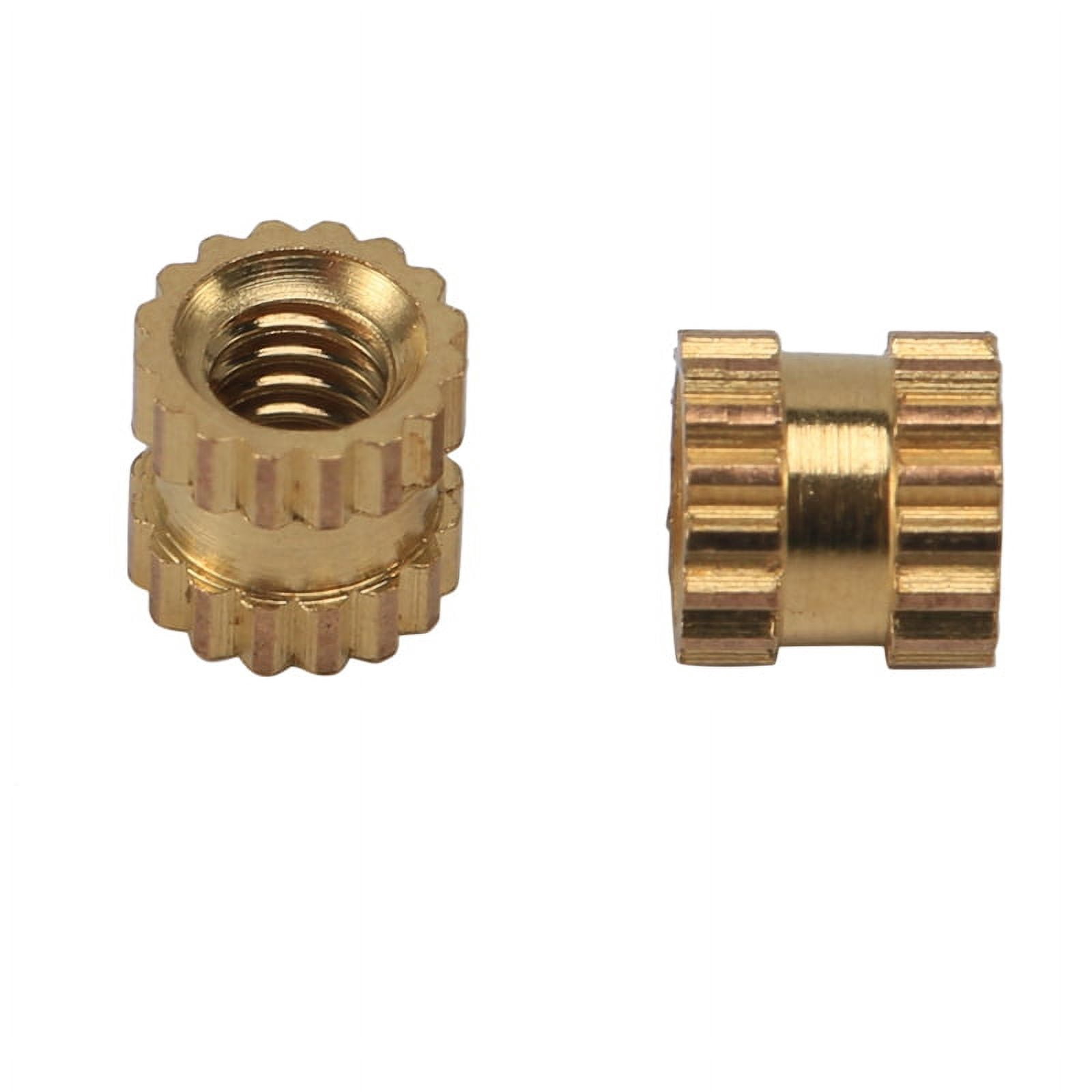 M2 x 3mm Brass Cylinder Knurled Threaded Round Insert Embedded Nuts 500Pcs