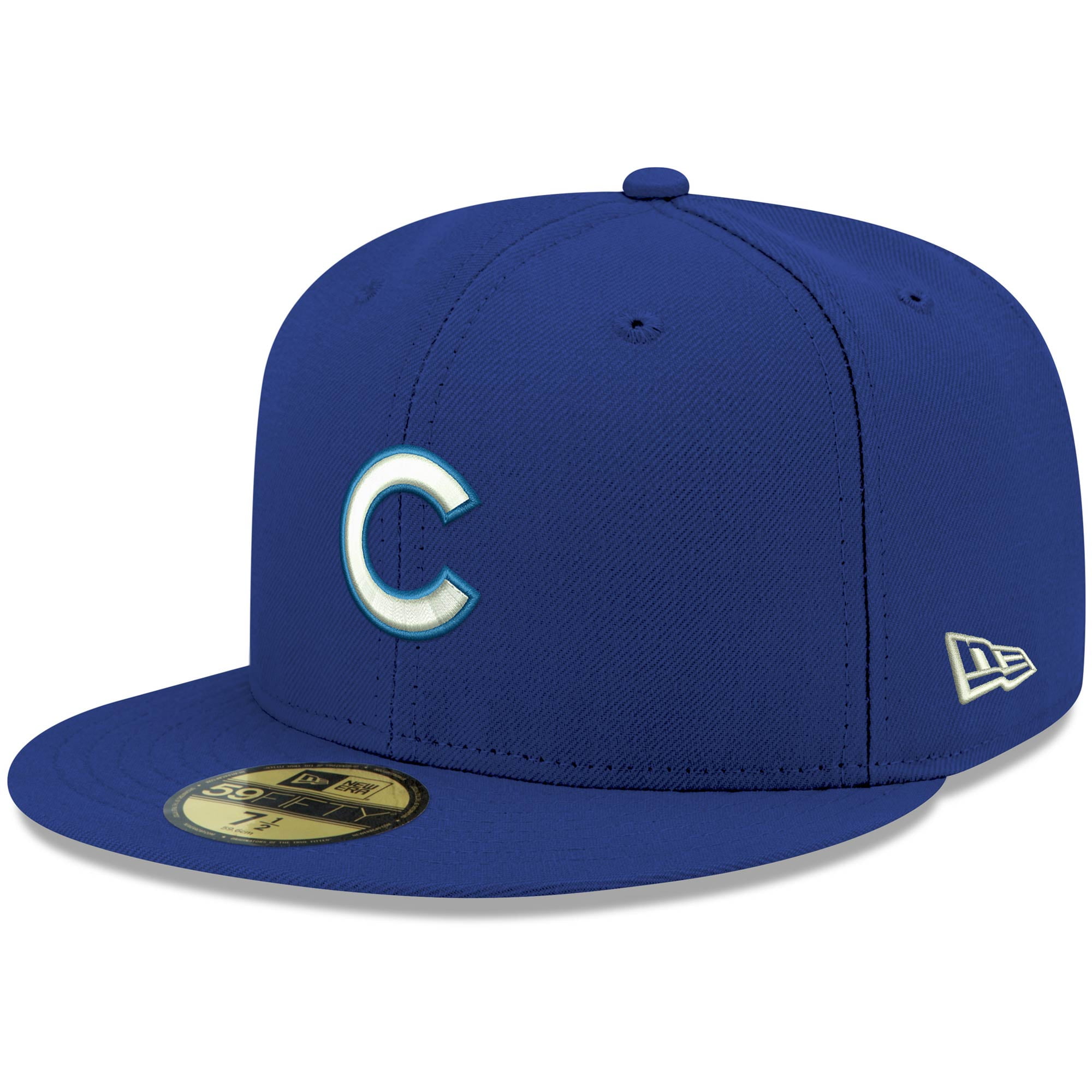 Men's New Era Royal Chicago Cubs Logo White 59FIFTY Fitted Hat ...