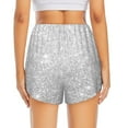 thumbnail image 4 of Haiem Silver Glitter Women's 2 in 1 Running Shorts - Lightweight Athletic Workout Gym Yoga Breathable Sports Shorts Liner with Phone Pockets-Small, 4 of 9