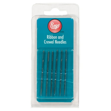 Boye 1.75 Inch Ribbon and Crewel Needles, 6 Pack