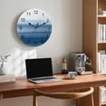 thumbnail image 6 of Wall Clock 10 Inch Haze Blue White Round Silent Decorative Wall Clocks Battery Operated for Living Room Bedroom Kitchen Classroom Decor, Abstract Modern Brush Stroke,Small, 6 of 7