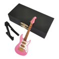 thumbnail image 2 of Guitarra eléctrica de en miniatura 10 cm modelo en miniatura adornos colección de instrumentos musicales con soporte y contenedor juguetes de Rosado Hugo Decoraciones de instrumentos, 2 of 6