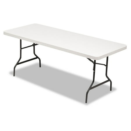 Alera 65600 Resin Rectangular Folding Table Square Edge 72w X 30d X 29h Platinum