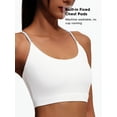 thumbnail image 2 of PISONIC Women's Sports Bra with Six String Back, Medium Support, Crew Neck, Non-Removable Padding, Knit Fabric, Casual Wear, Medium Stretch, for Exercise, Training, Running, Yoga, Crop Vest, 2 of 11
