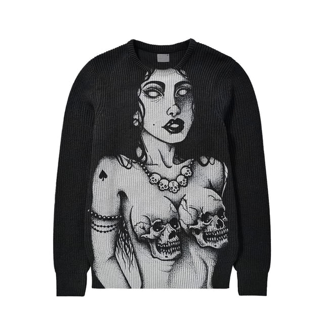 Chandail Mode Automne Hiver Américain Col Rond Chandail Personnalisé Imprimé Manches Longues Joker Ample