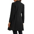 thumbnail image 3 of MODA NOVA Stand Collar Coat for Juniors Double Breasted Pocket Long Sleeve Winter Coats XS Black, 3 of 6