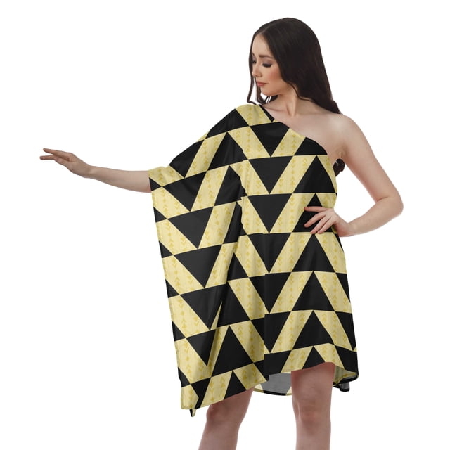 Moomaya 1 Robe à une Épaule Femmes Robe de Cocktail Décontractée Robes Caftan pour Femmes